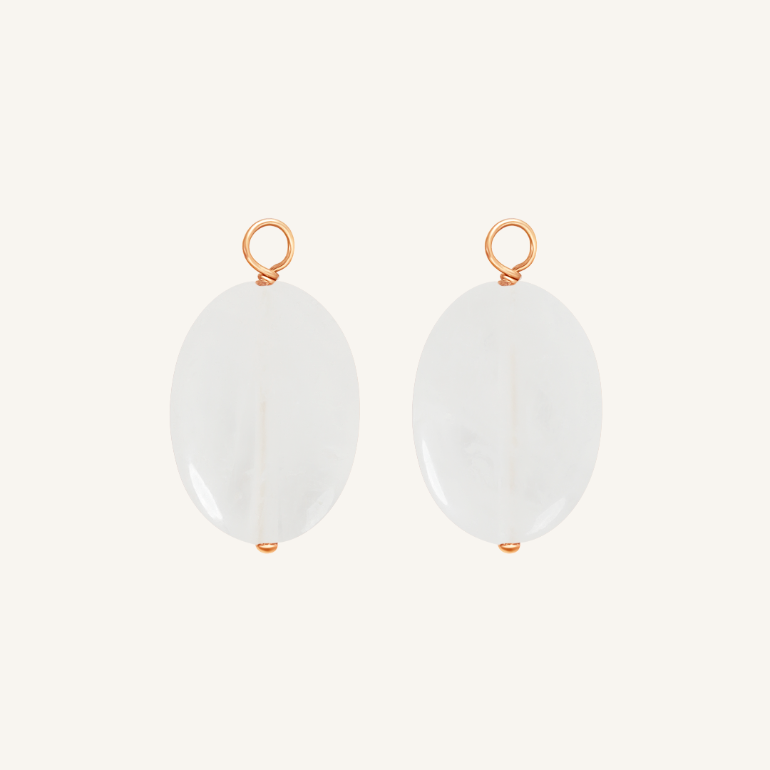 Quartz Stone Hoop Charm (Set of 2)