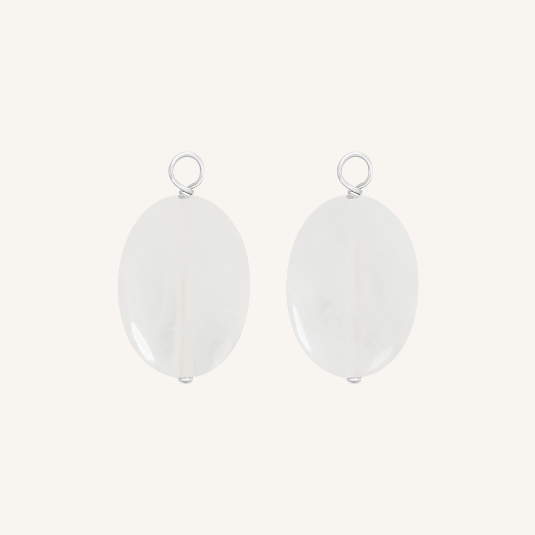 Quartz Stone Hoop Charm (Set of 2)