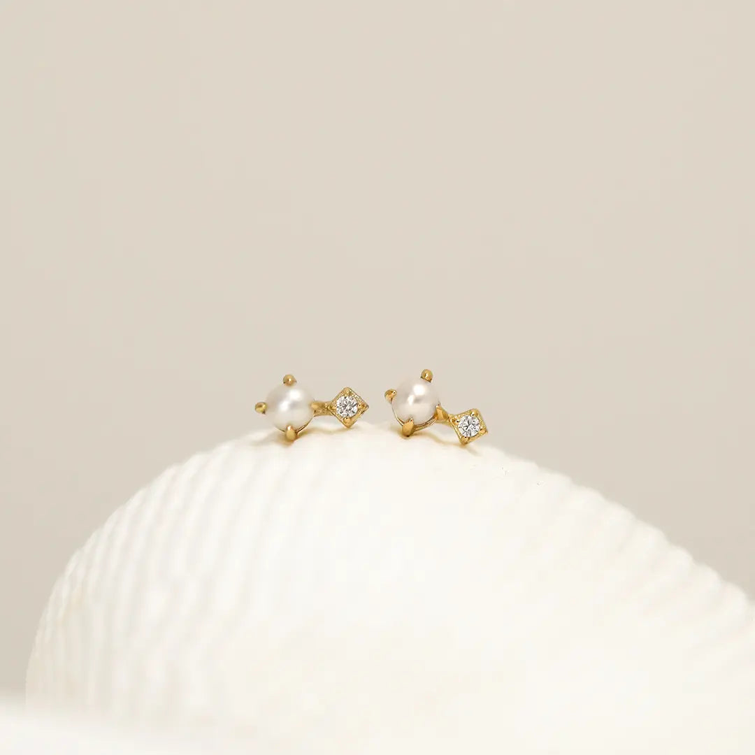 The    Voyage Pearl Studs by  Francesca Jewellery from the Earrings Collection.