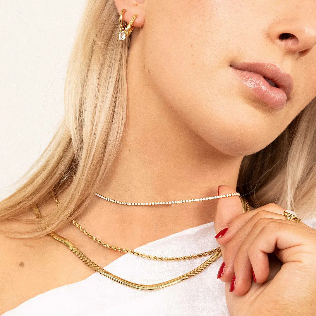 The    Elle Tennis Chain by  Francesca Jewellery from the Necklaces Collection.