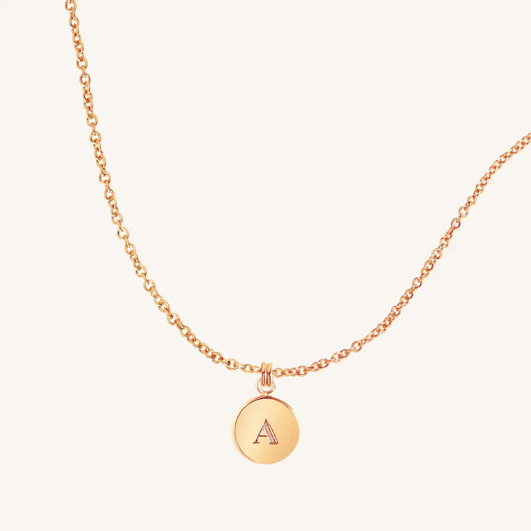 Rose Gold Initial Necklace - The Vintage Pearl